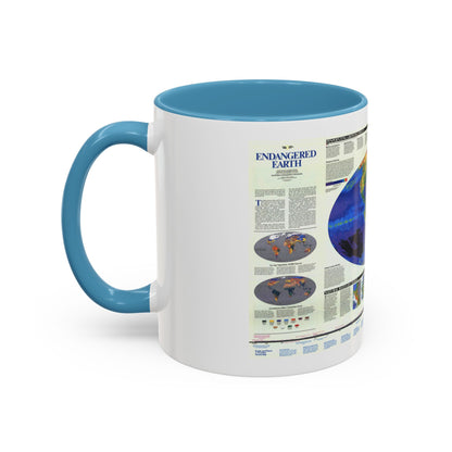 World Map - Endangered Earth (Map) Accent Coffee Mug