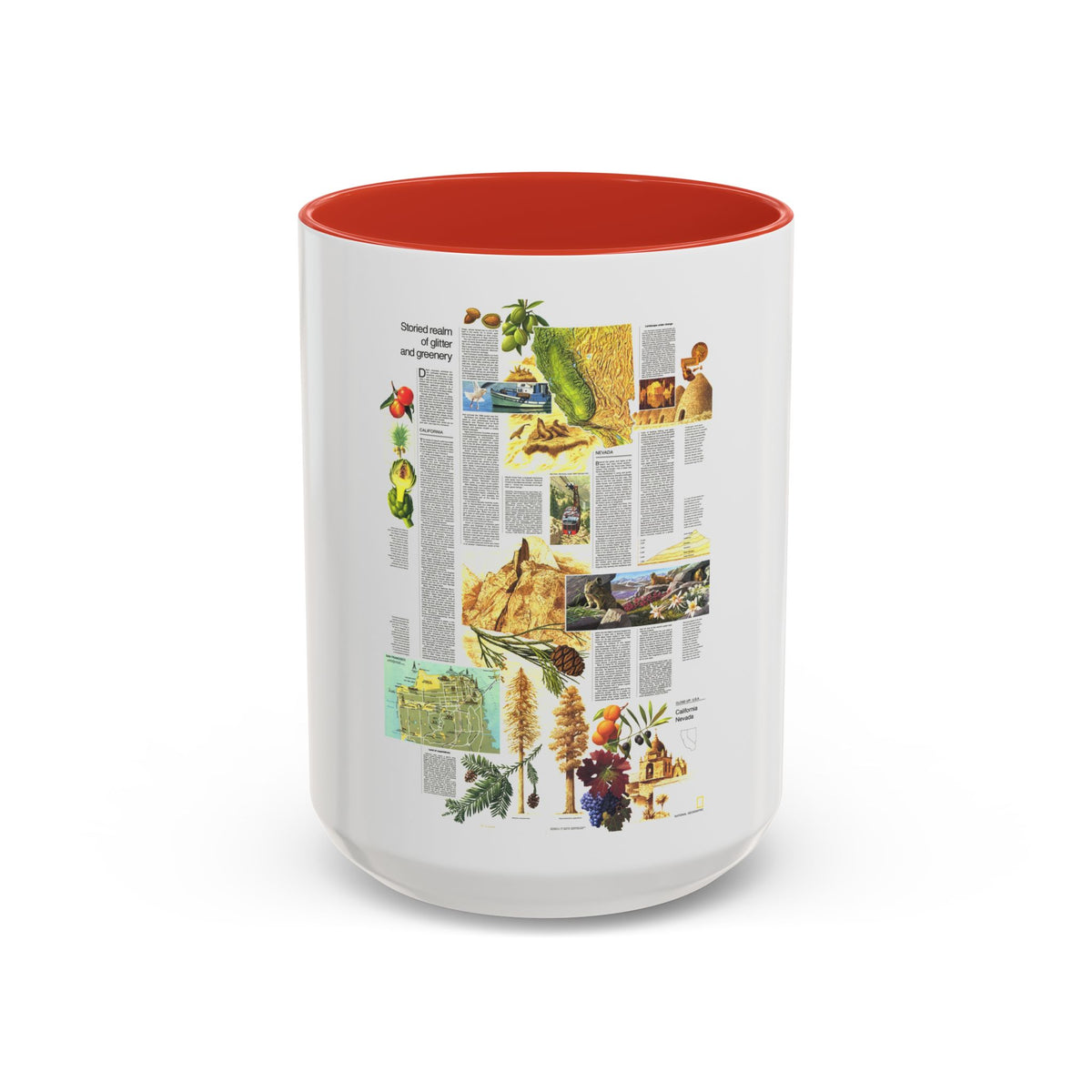 USA - California and Nevada 2 (1974) (Map) Accent Coffee Mug