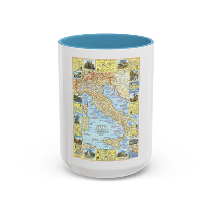 Italy - A Traveller's Map 1 (1970) (Map) Accent Coffee Mug