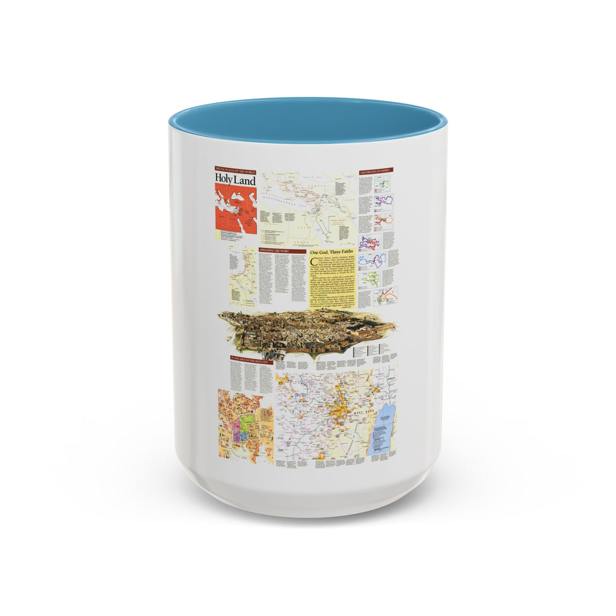 Middle East - Holy Land 2 (1989) (Map) Accent Coffee Mug