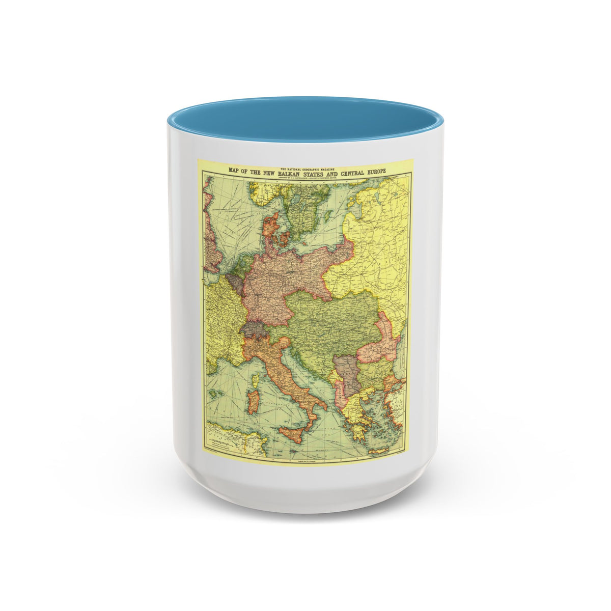 Europe, Central & the Balkan States (1915) (Map) Accent Coffee Mug