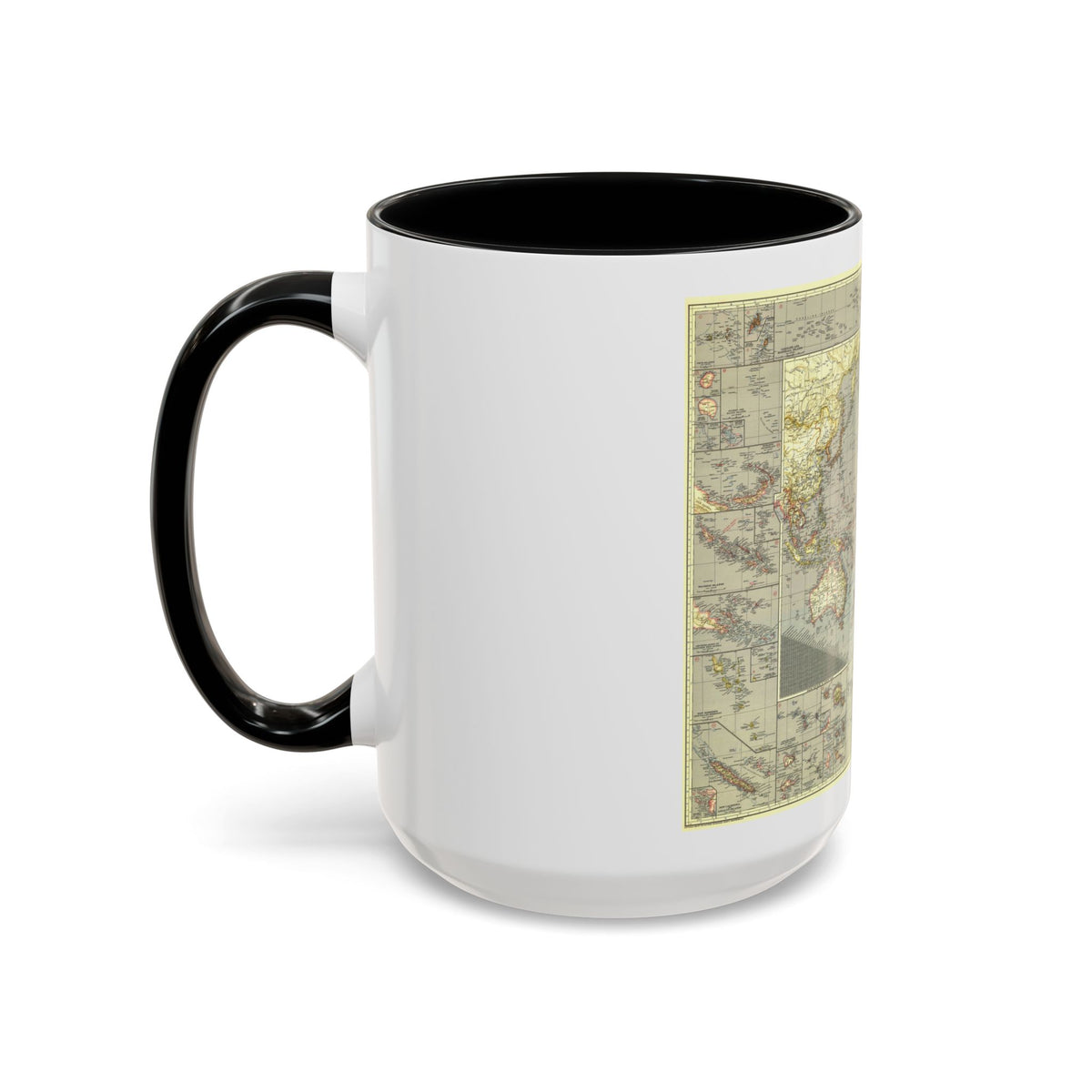 Pacific Ocean (1936) (Map) Accent Coffee Mug