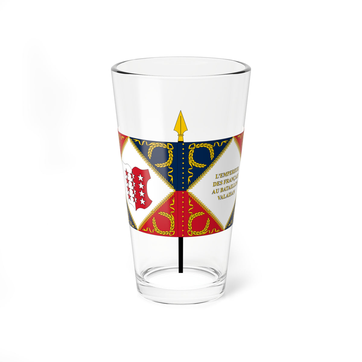 Drapeau du bataillon valaisan (Switzerland) Pint Glass 16oz
