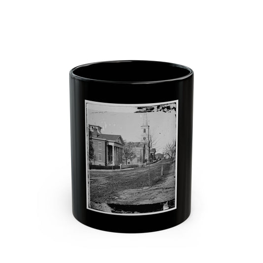 Atlanta, Georgia. Street In Atlanta (House Next To Church Used As Sherman's Headquarters (U.S. Civil War) Black Coffee Mug