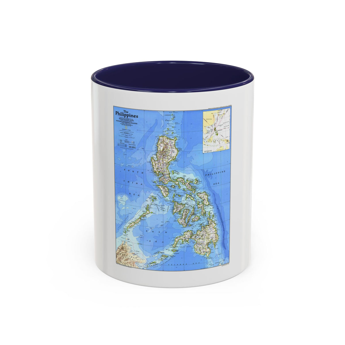 Philippines, The (1986) (Map) Accent Coffee Mug