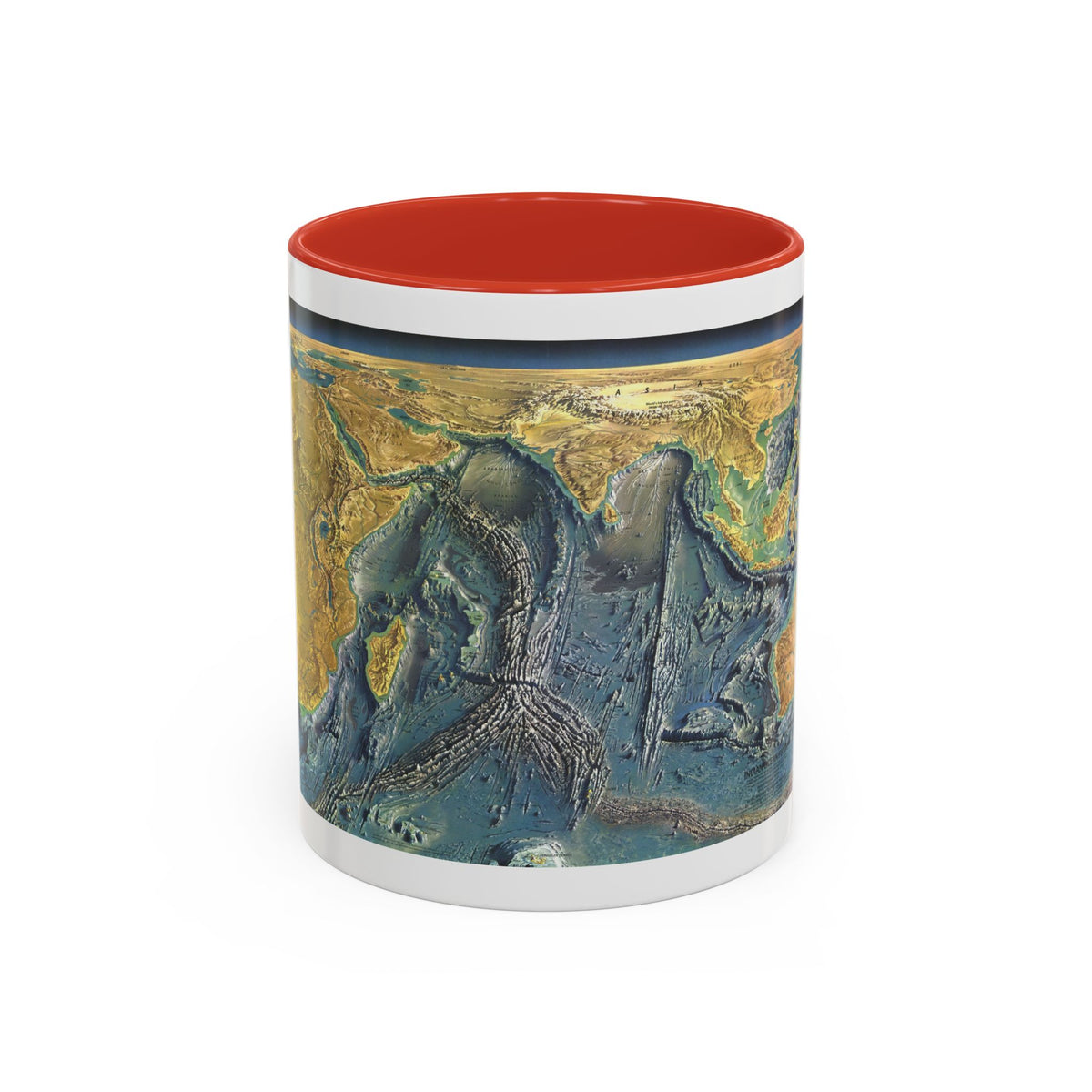Indian Ocean Floor (1967) (Map) Accent Coffee Mug