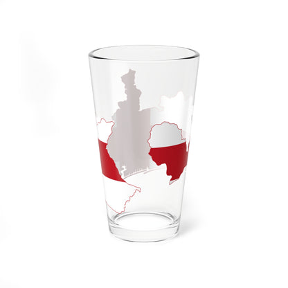 Flag map of Genoa (Italy) Pint Glass 16oz