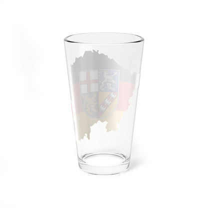 Flag map of Saarland (Germany) Pint Glass 16oz