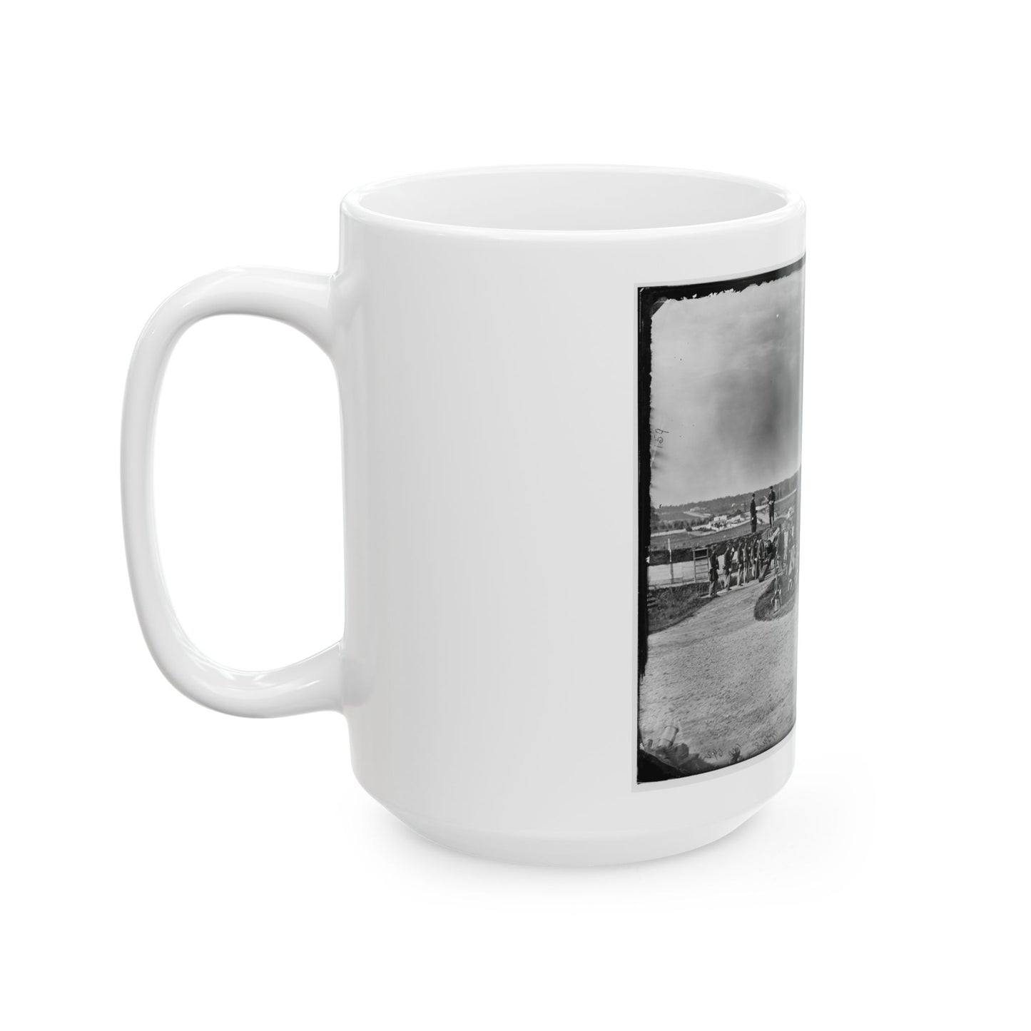 District Of Columbia. Detachment Of Company K, 3d Massachusetts Heavy Artillery, By Guns Of Fort Stevens (U.S. Civil War) White Coffee Mug