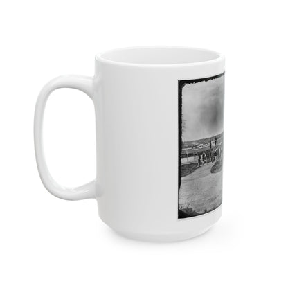 District Of Columbia. Detachment Of Company K, 3d Massachusetts Heavy Artillery, By Guns Of Fort Stevens (U.S. Civil War) White Coffee Mug