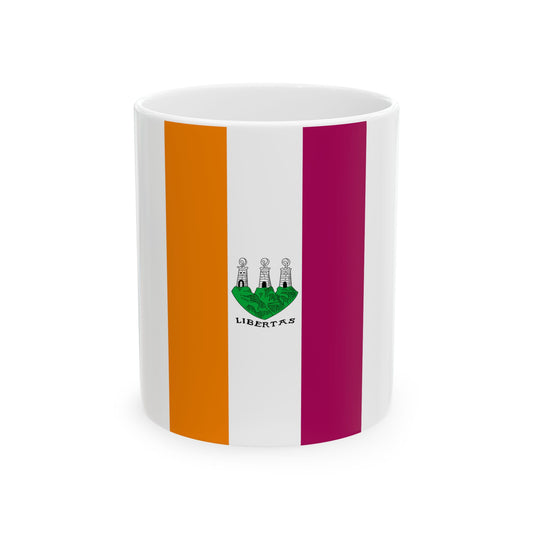San Marino 1465 Battle Standard - Carlo Malagola reconstruction (San Marino) White Coffee Mug-11oz-Go Mug Yourself