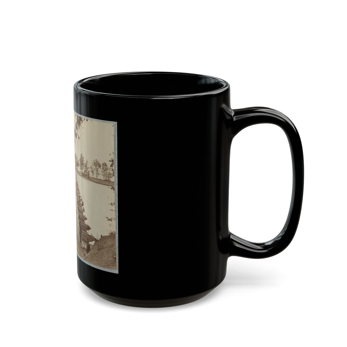 Army Of The James, Pontoon Bridges Across James River At Deep Bottom And Varina 002 (1) (U.S. Civil War) Black Coffee Mug
