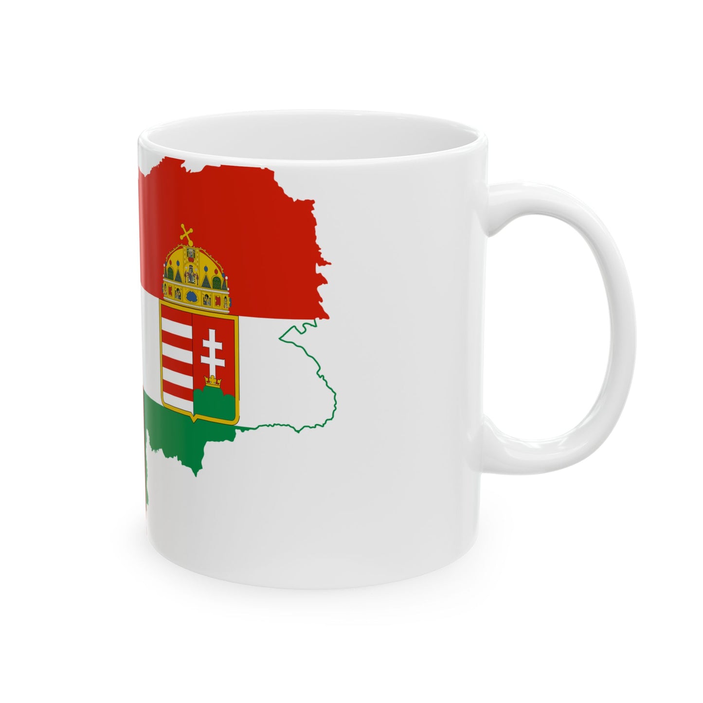 Flag map of the Austro-Hungarian Empire civil ensign (Hungary) White Coffee Mug