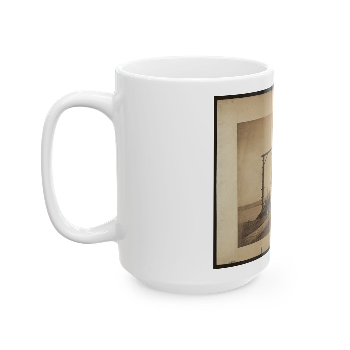 Bridges By Means Of Which Cars Are Loaded Upon Or Unloaded From Arks Or Barges (U.S. Civil War) White Coffee Mug