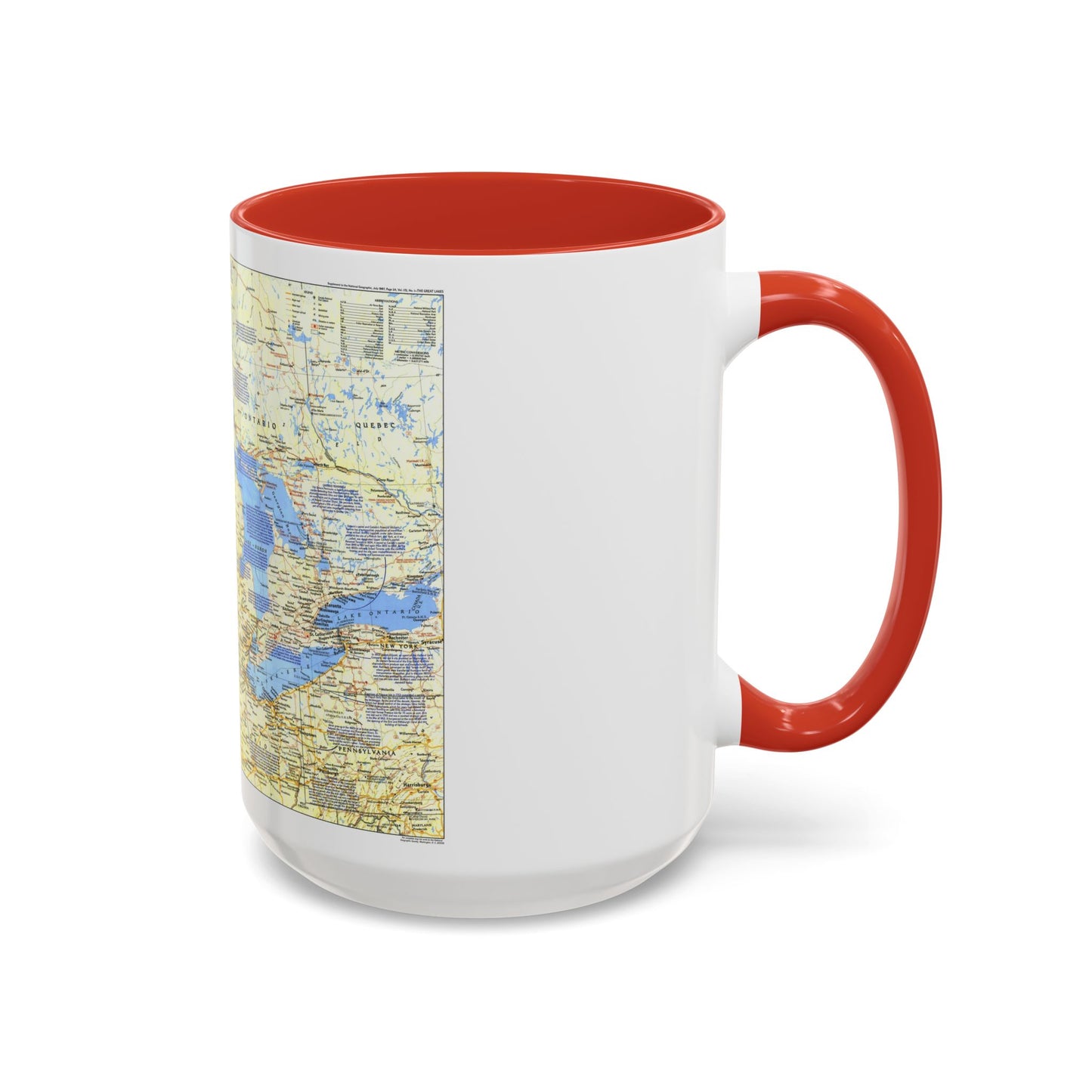 Canada - The Great Lakes 1 (1987) (Map) Accent Coffee Mug