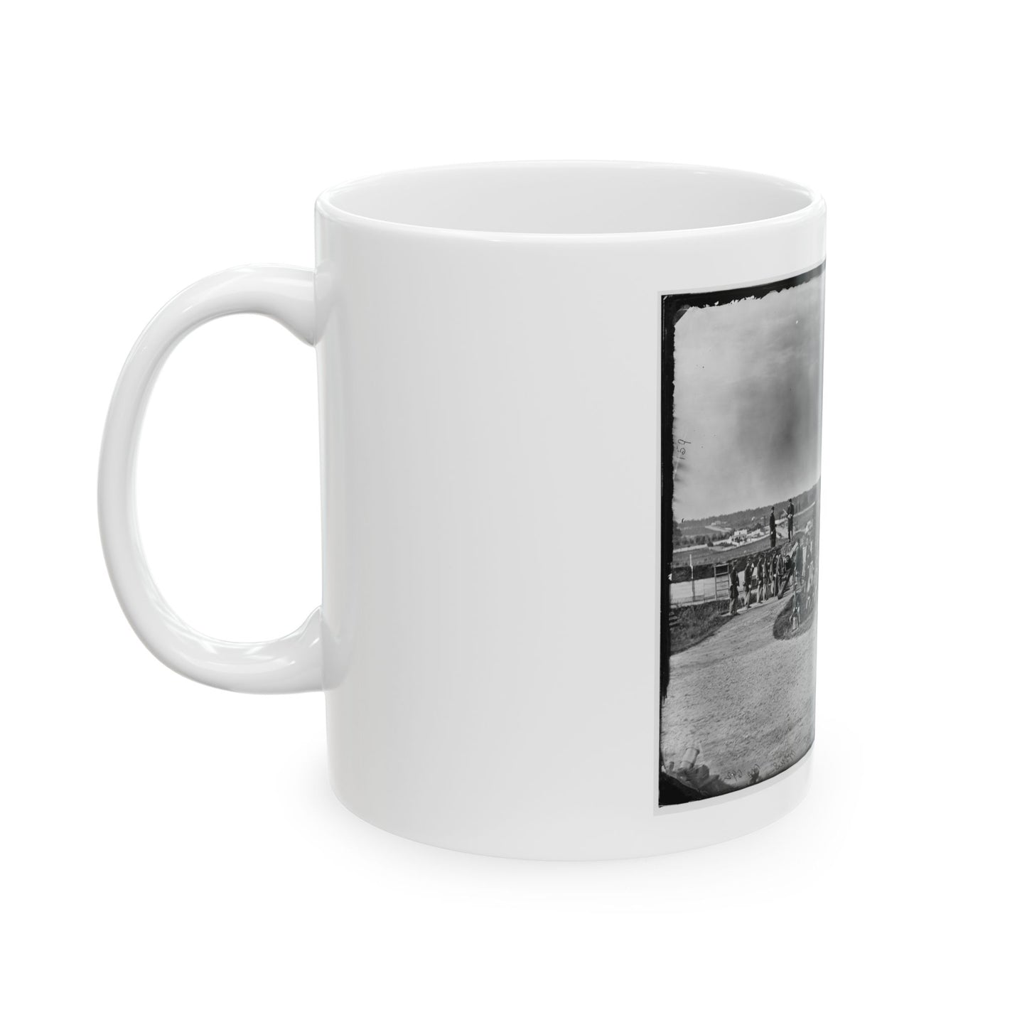 District Of Columbia. Detachment Of Company K, 3d Massachusetts Heavy Artillery, By Guns Of Fort Stevens (U.S. Civil War) White Coffee Mug