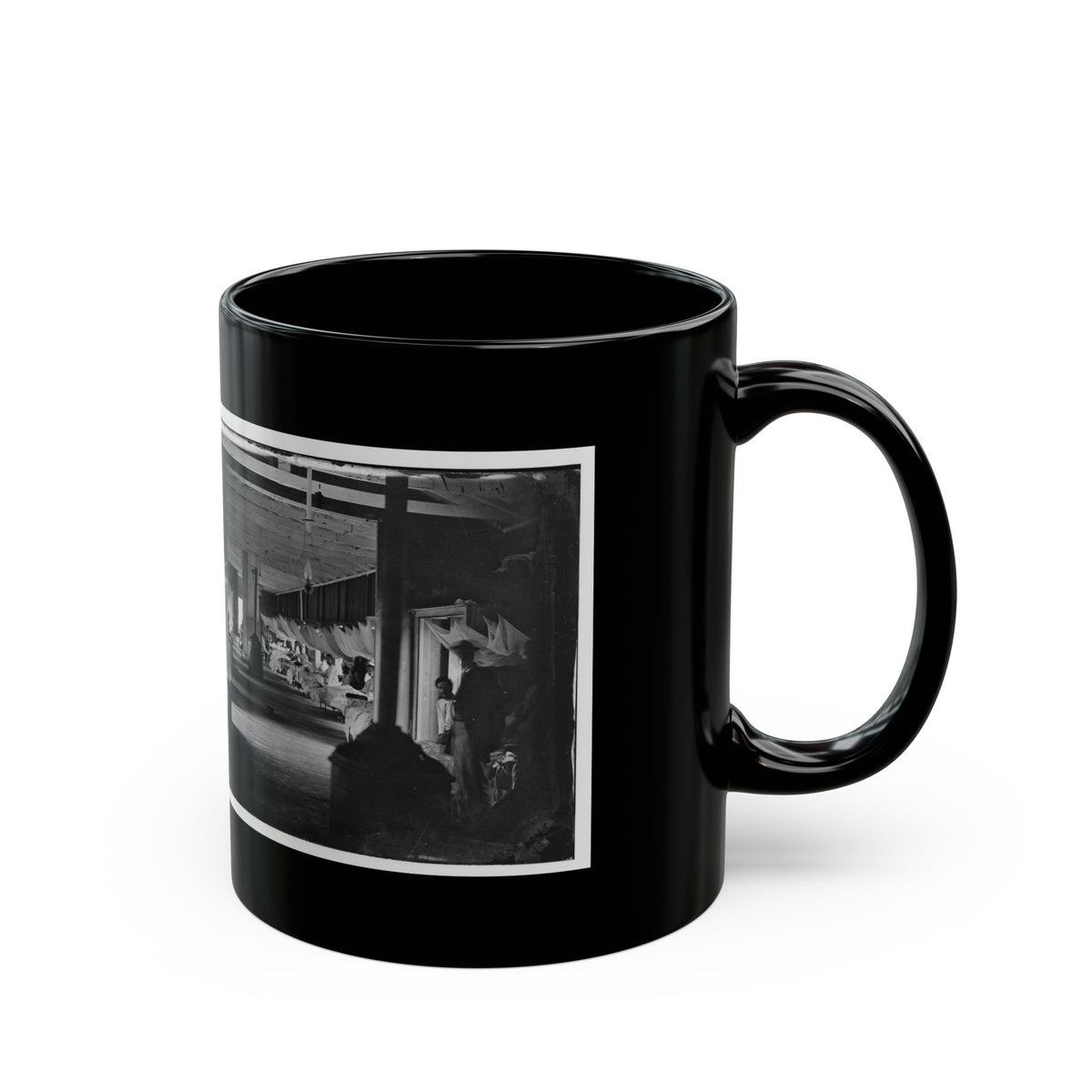 Washington, D.C. Patients In Ward Of Harewood Hospital; Mosquito Nets Over Beds (U.S. Civil War) Black Coffee Mug