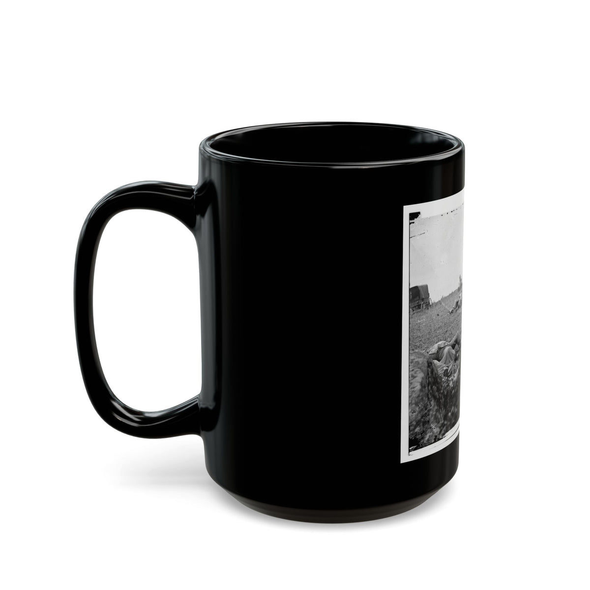 Gettysburg, Pa. Confederate Dead Gathered For Burial At The Edge Of The Rose Woods, July 5, 1863 (U.S. Civil War) Black Coffee Mug
