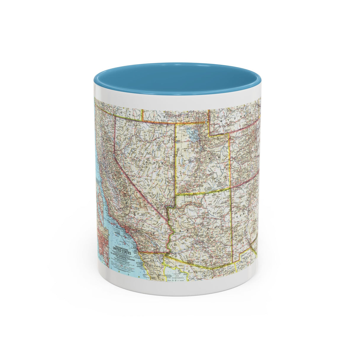 USA - Southwestern (1959) (Map) Accent Coffee Mug