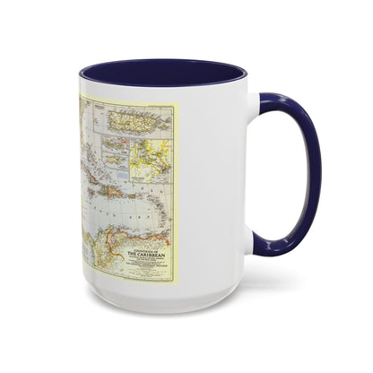 Central America - The Caribbean (1947) (Map) Accent Coffee Mug
