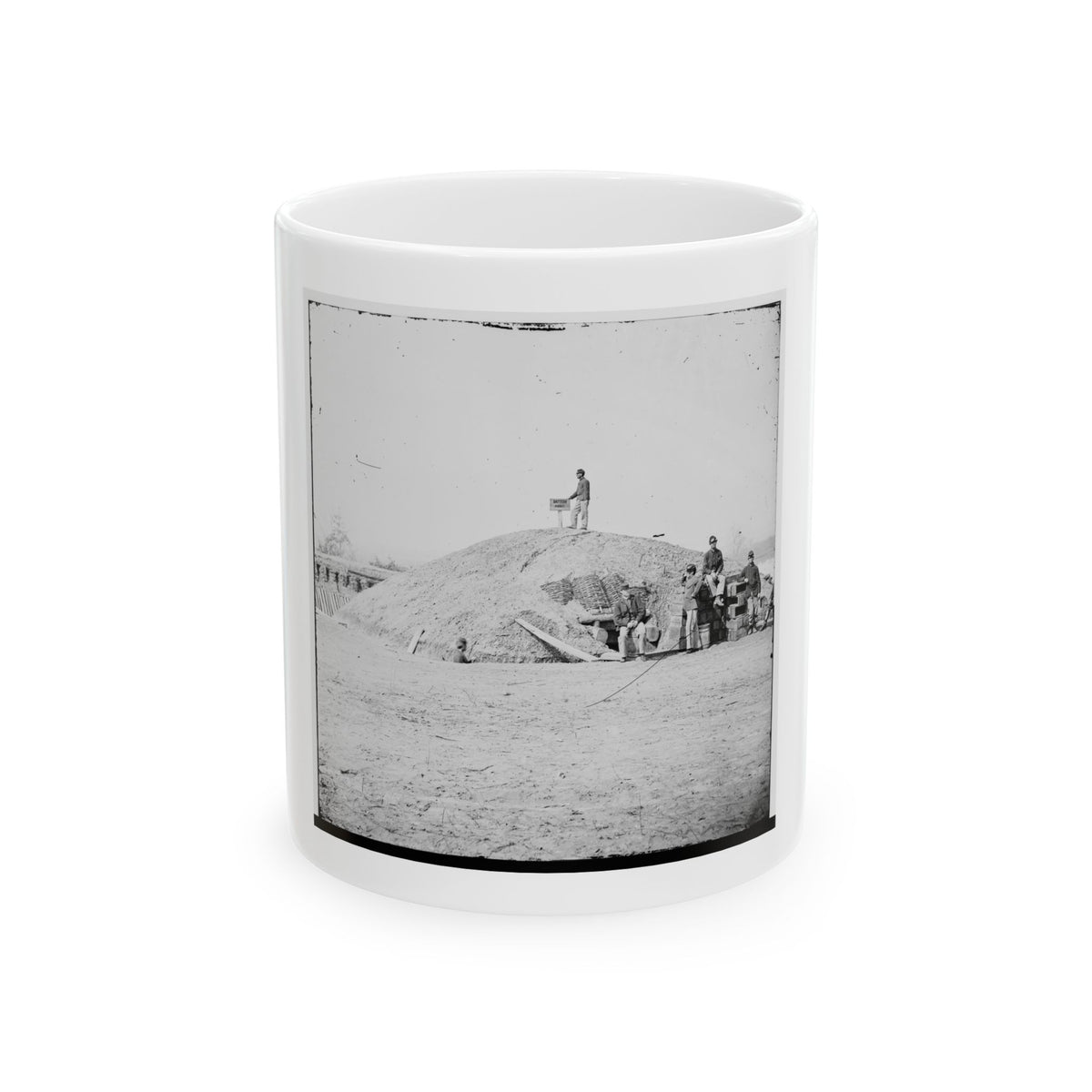 Aiken's Landing, Virginia (Vicinity). Battery Abbot, Fort Brady. (Battery Named For Col. Henry L. Abbot, 1st Conn. H. Artillery) (U.S. Civil War) White Coffee Mug