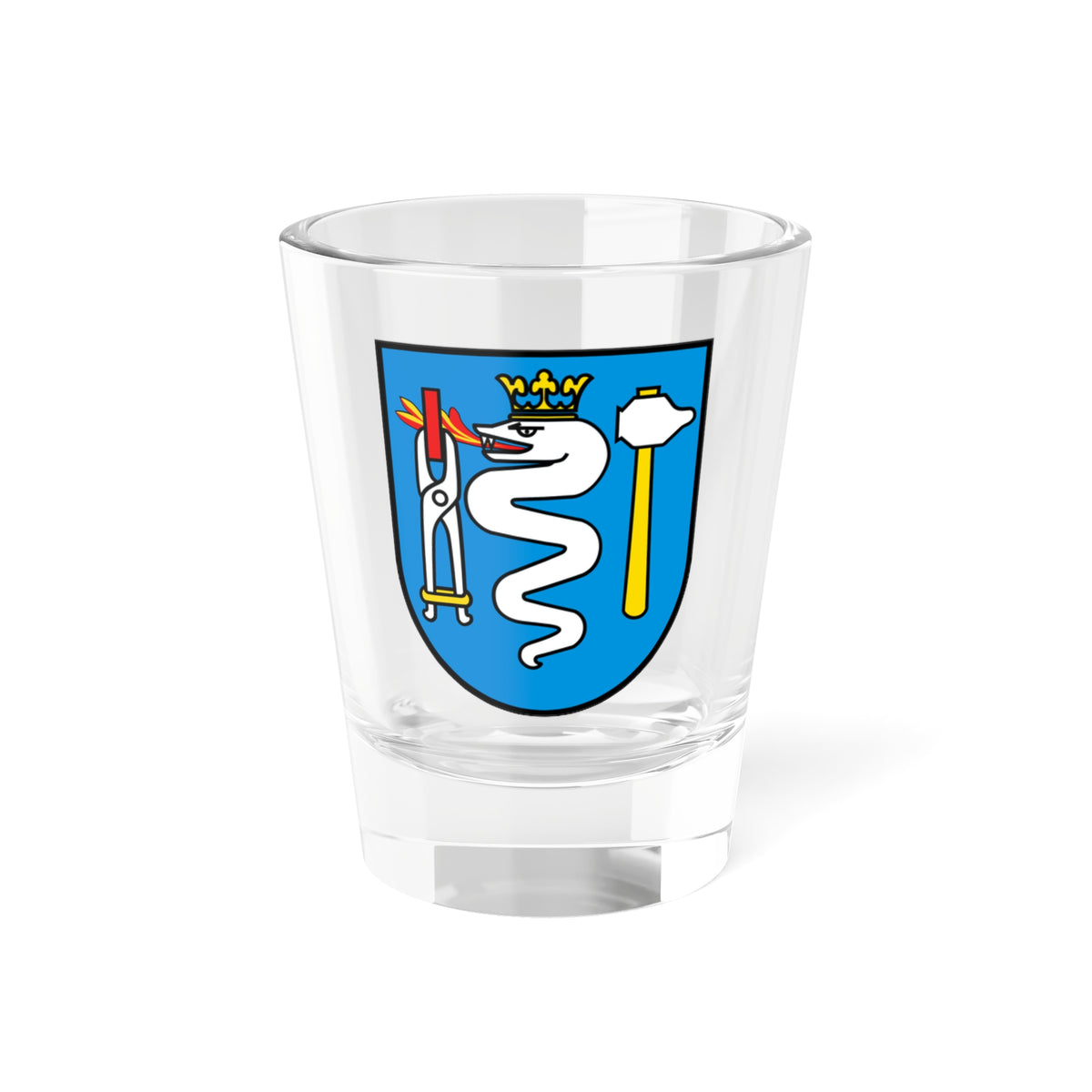 CHE Zunftgesellschaft zu Schmieden COA (Switzerland) (Coat of Arms) Shot Glass 1.5oz
