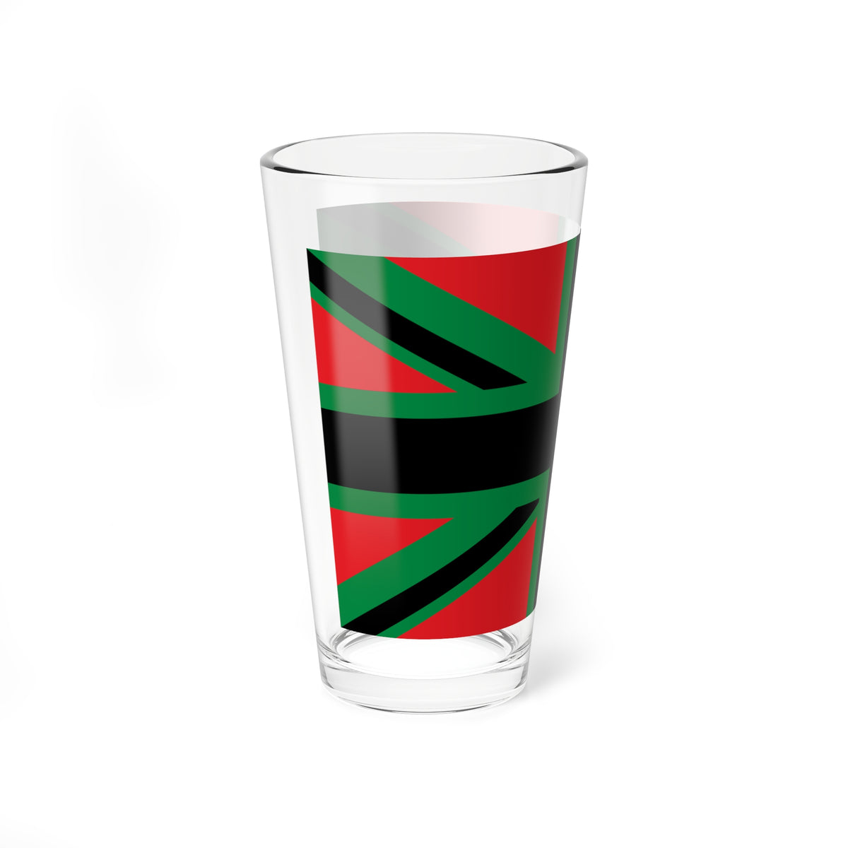 Union Black 3x5 (United Kingdom) Pint Glass 16oz