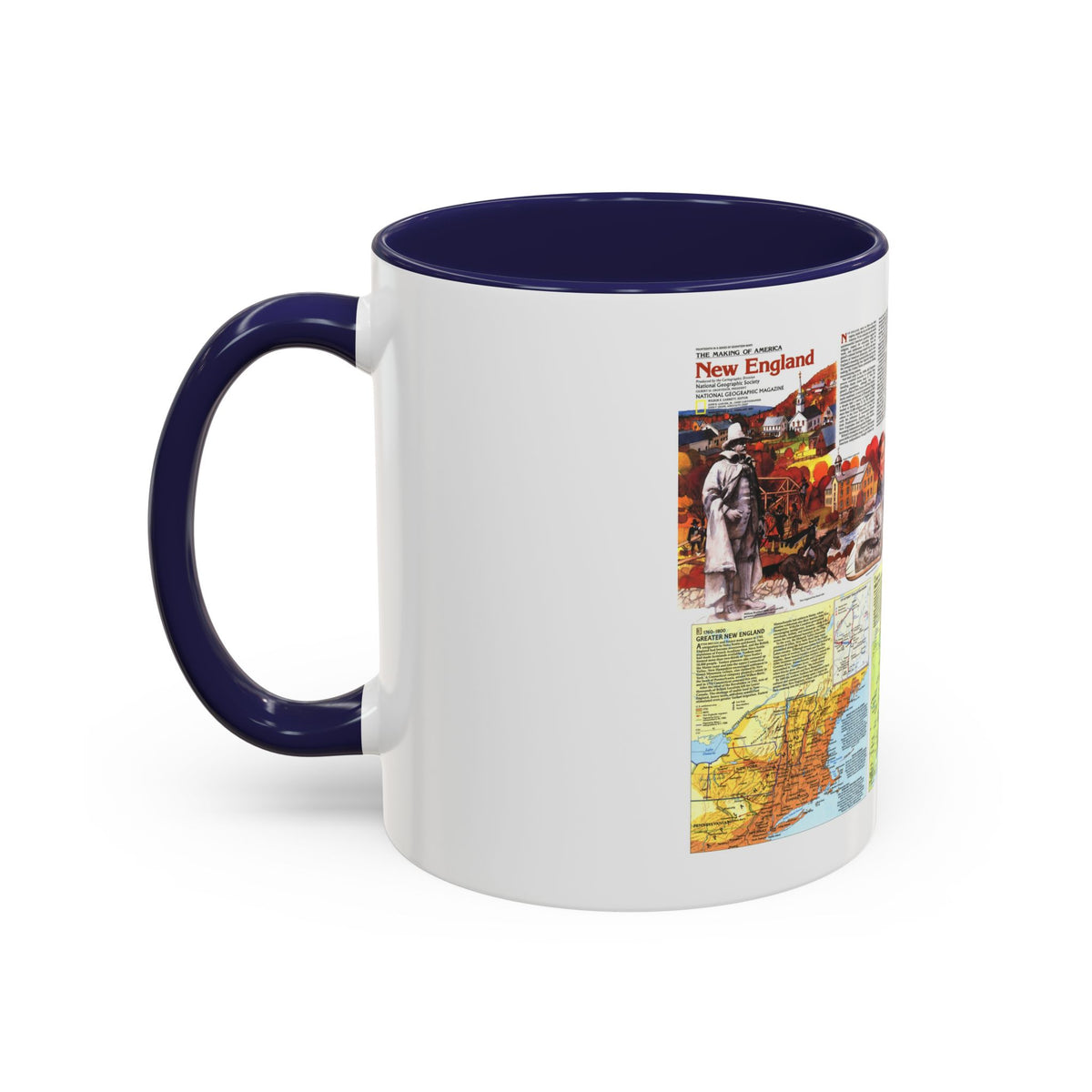 USA - New England 2 (1987) (Map) Accent Coffee Mug