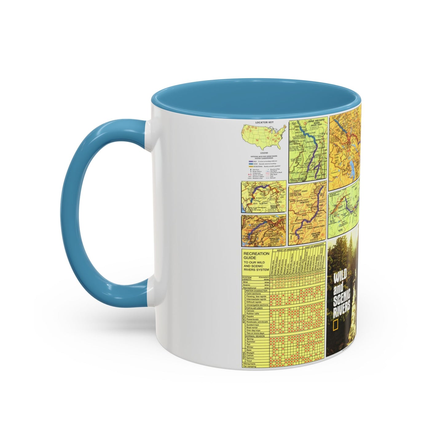 USA - Wild and Scenic Rivers 2 (1977) (Map) Accent Coffee Mug