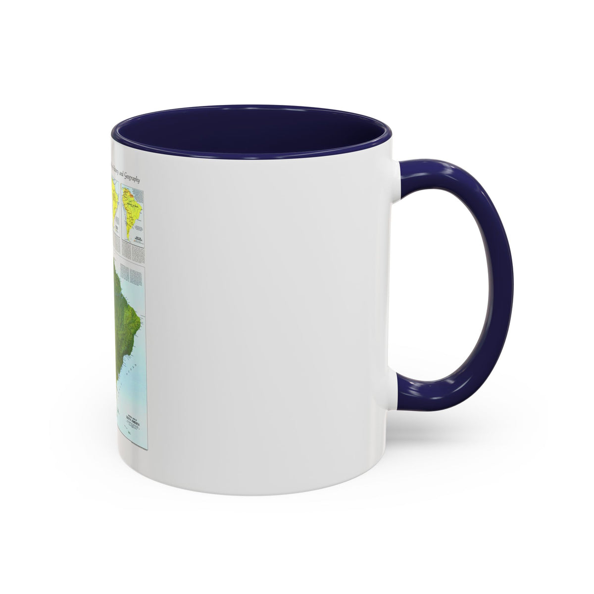 South America - Physical Map (1972) (Map) Accent Coffee Mug