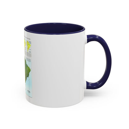 South America - Physical Map (1972) (Map) Accent Coffee Mug
