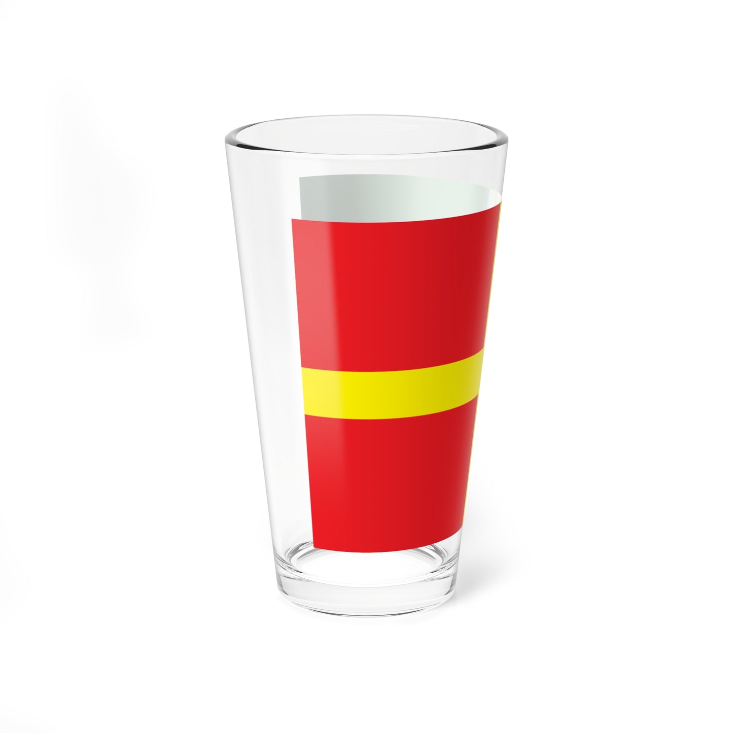 Flag of Romanivskiy Raion in Zhytomyr Oblast (Ukraine) Pint Glass 16oz
