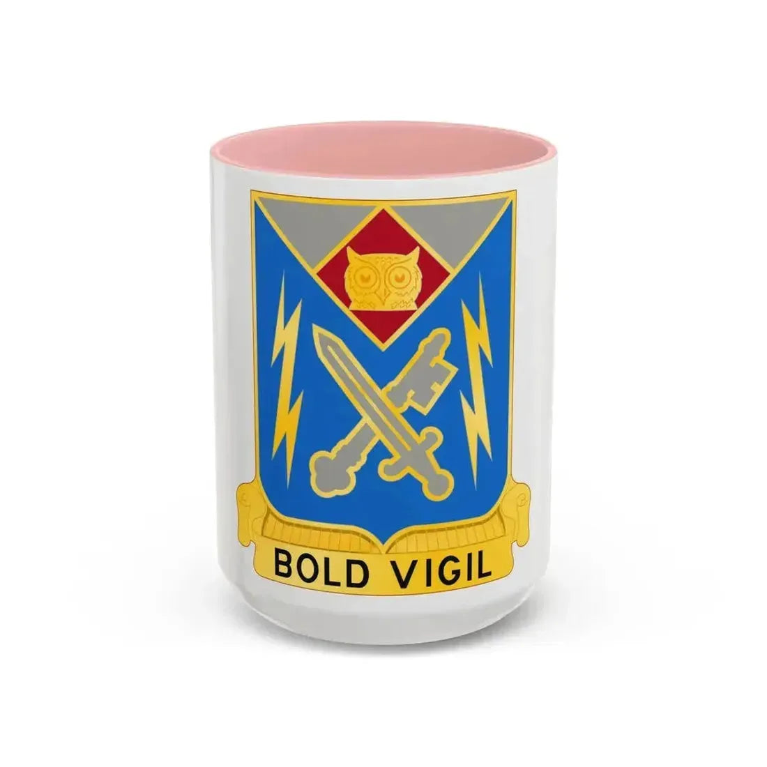 105 Military Intelligence Battalion (U.S. Army) Accent Coffee Mug 15oz Pink - Go Mug Yourself
