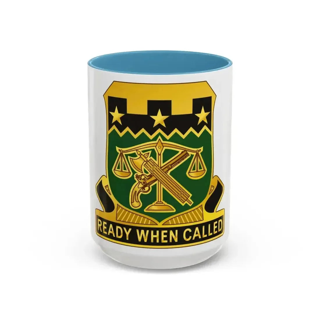 105 Military Police Battalion (U.S. Army) Accent Coffee Mug 15oz Light Blue - Go Mug Yourself