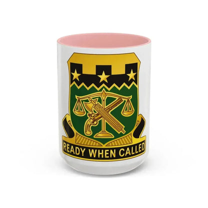 105 Military Police Battalion (U.S. Army) Accent Coffee Mug 15oz Pink - Go Mug Yourself