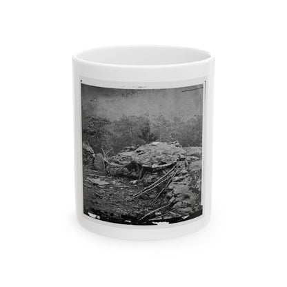Gettysburg, Pa. Interior View Of Breastworks On Extreme Left Of The Federal Line (U.S. Civil War) White Coffee Mug