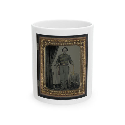 Unidentified Cavalry Soldier In Union Uniform With Bugle And Sword (U.S. Civil War) White Coffee Mug