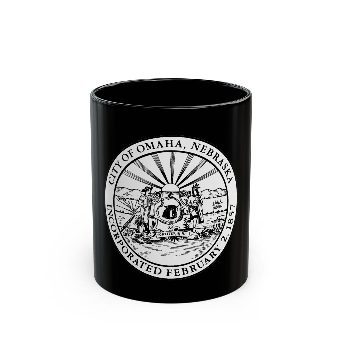 Seal of Omaha Nebraska - Black Coffee Mug