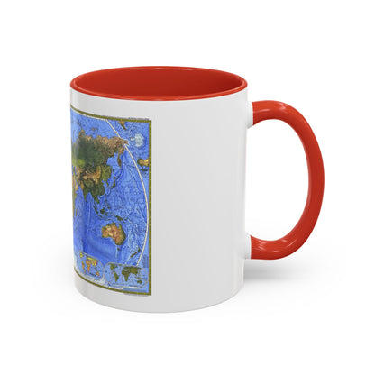 World Map - The Physical World (1975) (Map) Accent Coffee Mug