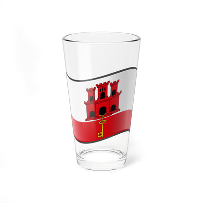 Nuvola Gibraltarian flag (United Kingdom) Pint Glass 16oz