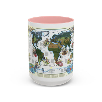 World Map - Diversity of Life (1999) (Map) Accent Coffee Mug