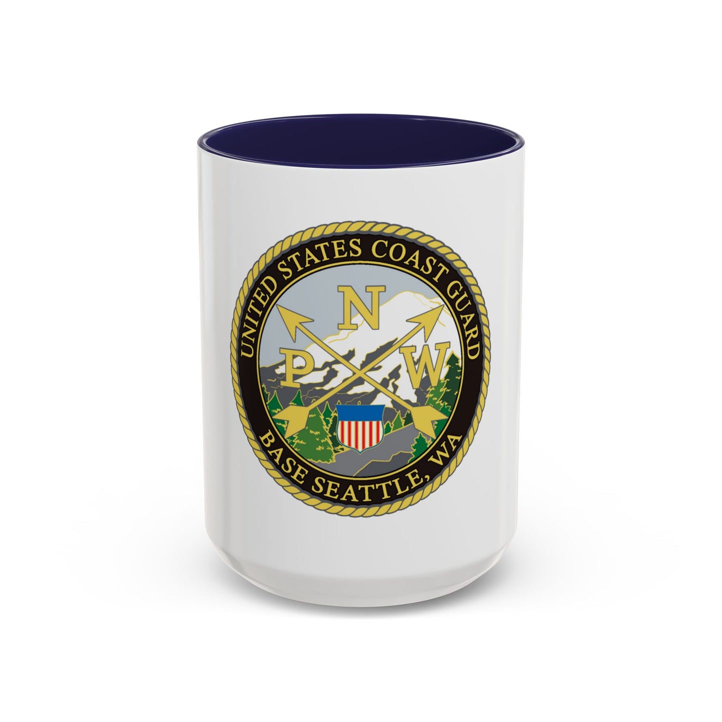 USCG Base Seattle (U.S. Coast Guard) Accent Coffee Mug