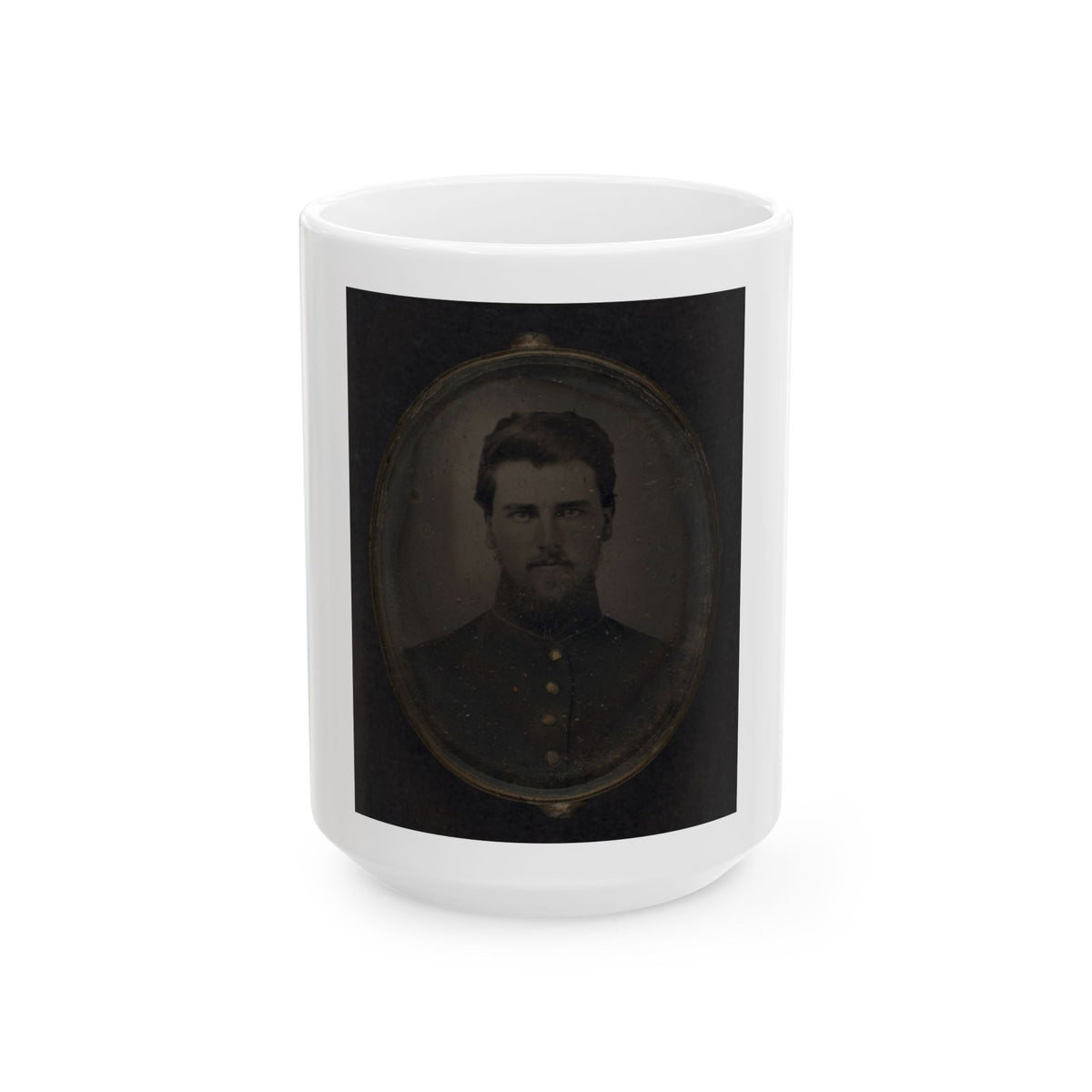 Unidentified Soldier In Pendant 001 (U.S. Civil War) White Coffee Mug
