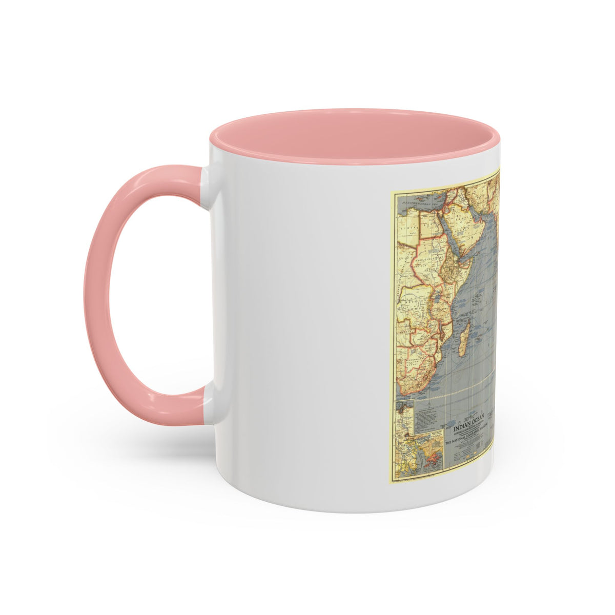 Indian Ocean (1941) (Map) Accent Coffee Mug