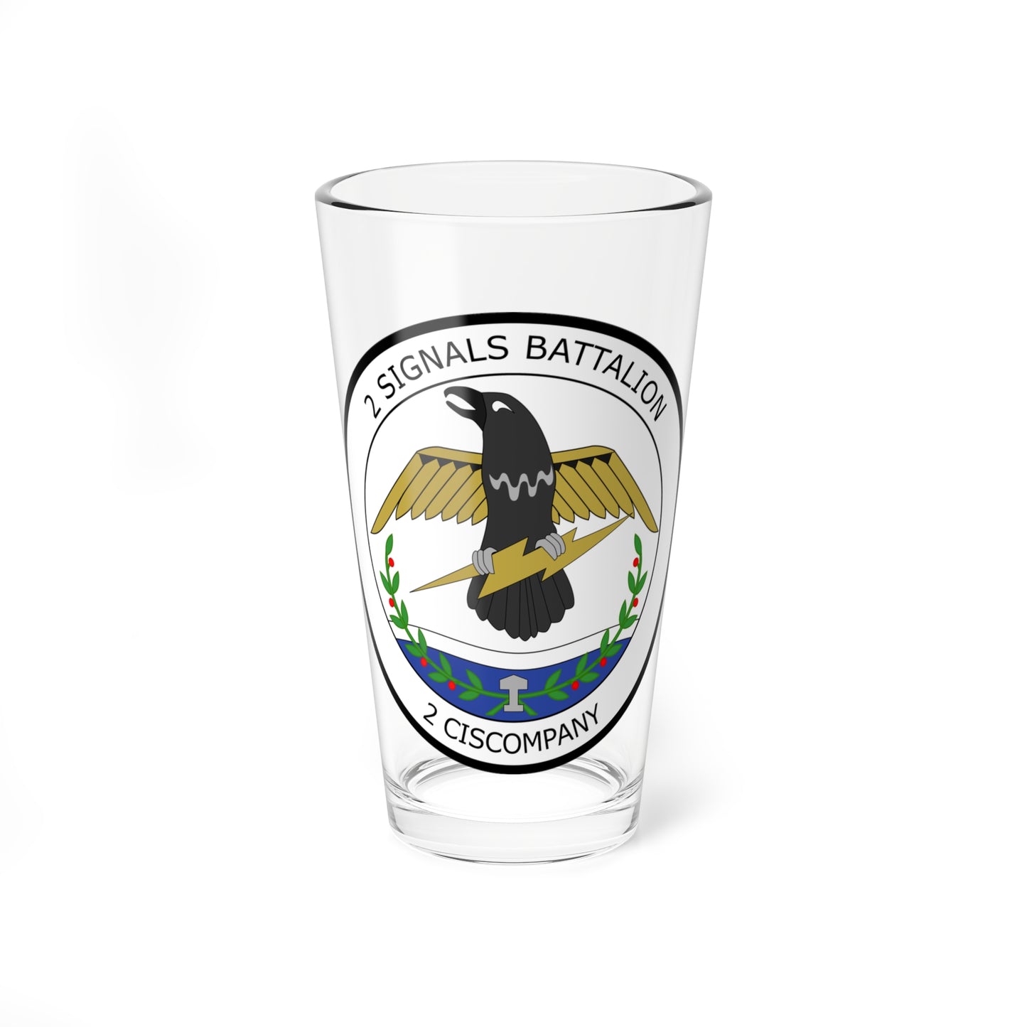 Emblem for the 2-II-FSR (Denmark) (Coat of Arms) Pint Glass 16oz