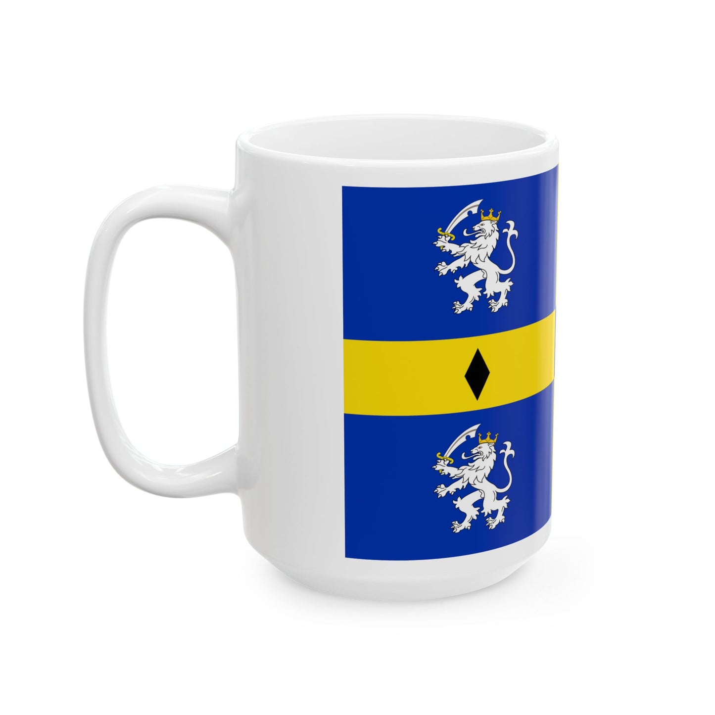 Drapeau du Conseil du comté de Durham au Royaume-Uni - Tasse à café blanche