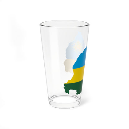 Flag map of Rwanda (Rwanda) Pint Glass 16oz