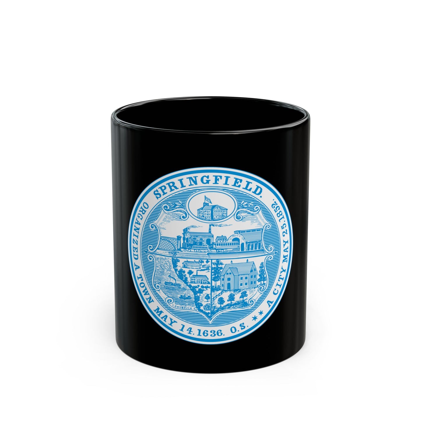 Seal of Springfield Massachusetts - Black Coffee Mug