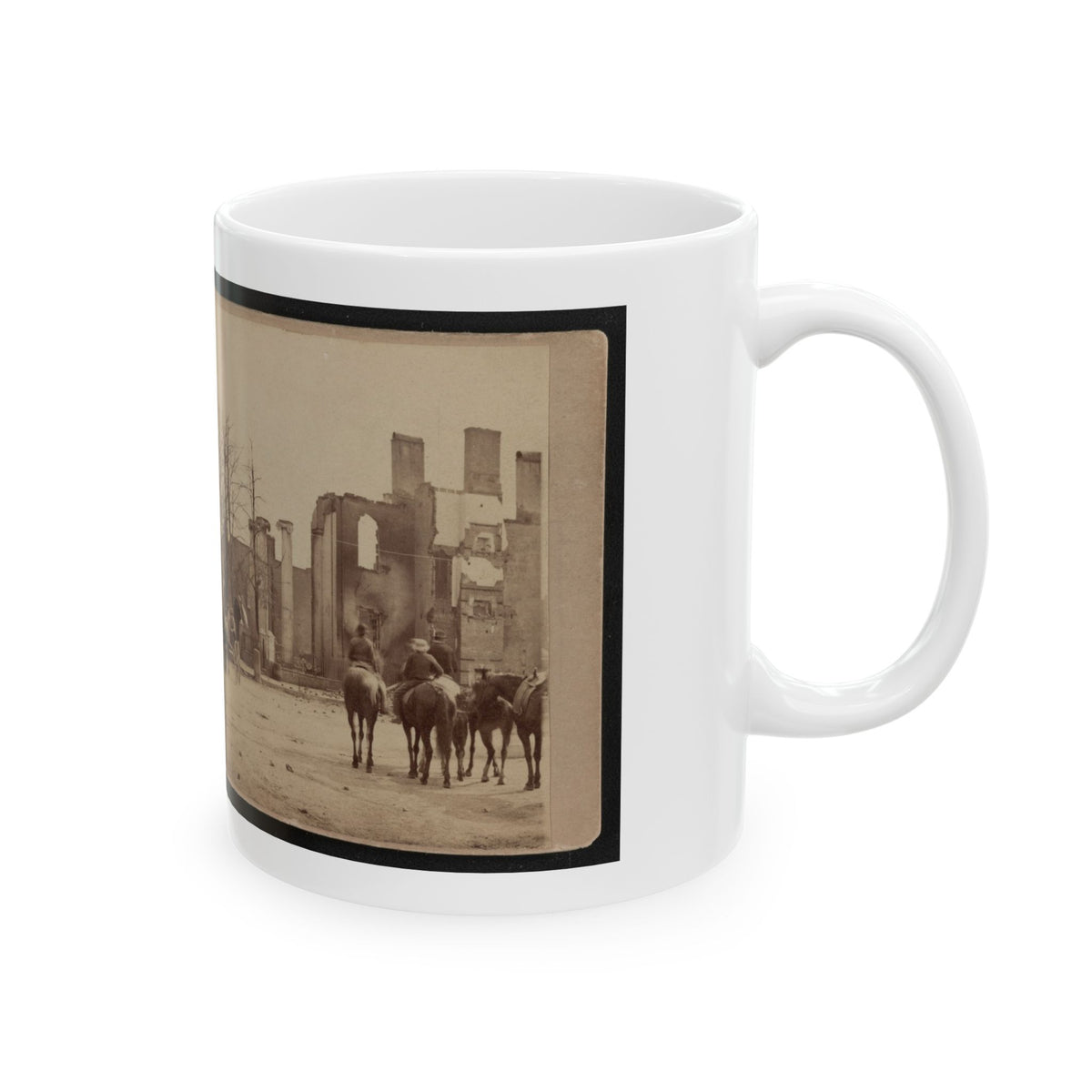 Bank Of Chambersburg & Franklin House, Chambersburg, Franklin Co., Pa., Destroyed By The Rebels Under Mccausland, July 30th, 1864 (U.S. Civil War) White Coffee Mug