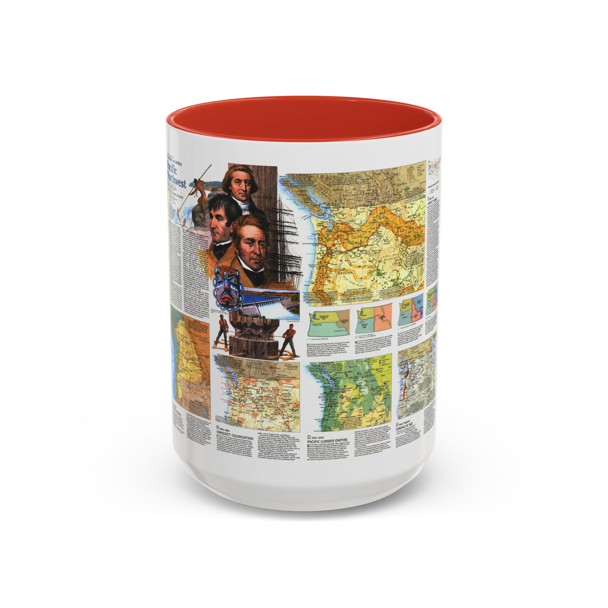USA - Pacific Northwest 2 (1986) (Map) Accent Coffee Mug